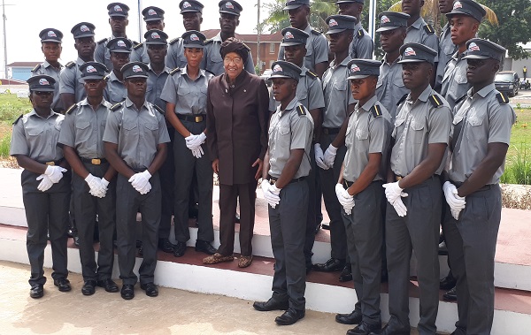 Posing with President Ellen Johnson Sirleaf